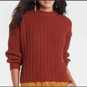 Rust Color Sweater, Crop-Length